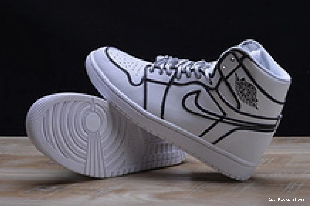 1st Kicks air nike white 1320 jordan pencil” 3d hand-painted mens Comfortable “comic 1 retro aa4724- 1123